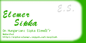 elemer sipka business card